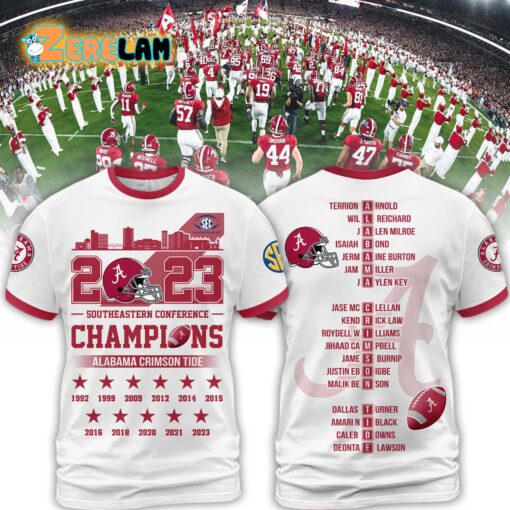 Alabama 2023 Southeastern Conference Champions Sec Football Shirt