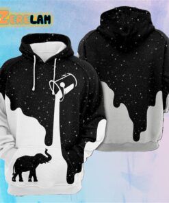 Amazing Elephant Galaxy 3D Printed Hoodie