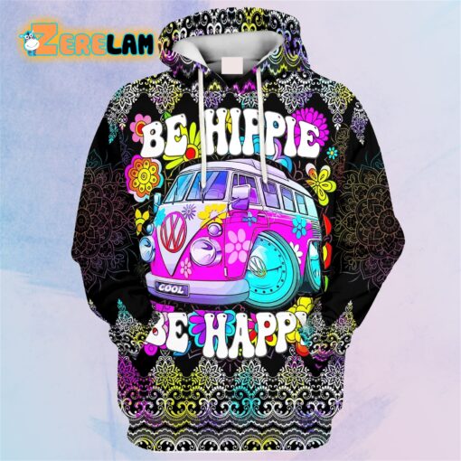 Be Happy Be Hippie Cool Pattern Car Hoodie