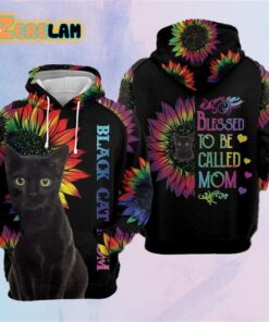 Black Cat Blessed To Be Called Mom Hoodie