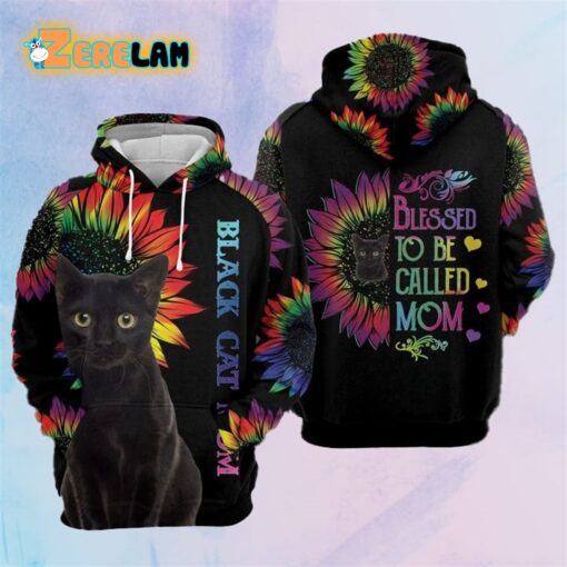 Black Cat Blessed To Be Called Mom Hoodie