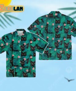 Black Cat Hawaiian Shirt For Cat Lovers