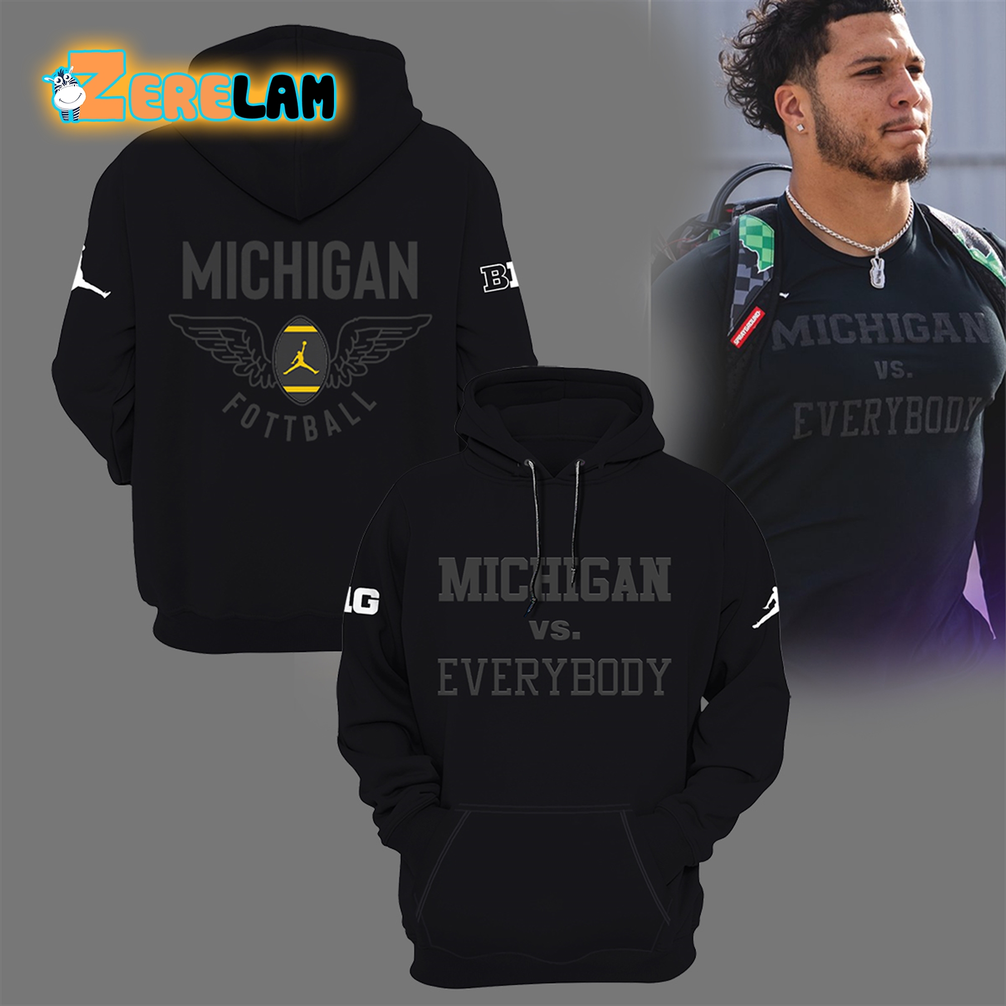 Blake Corum Michigan Big 10 Michigan vs Everybody Hoodie Zerelam