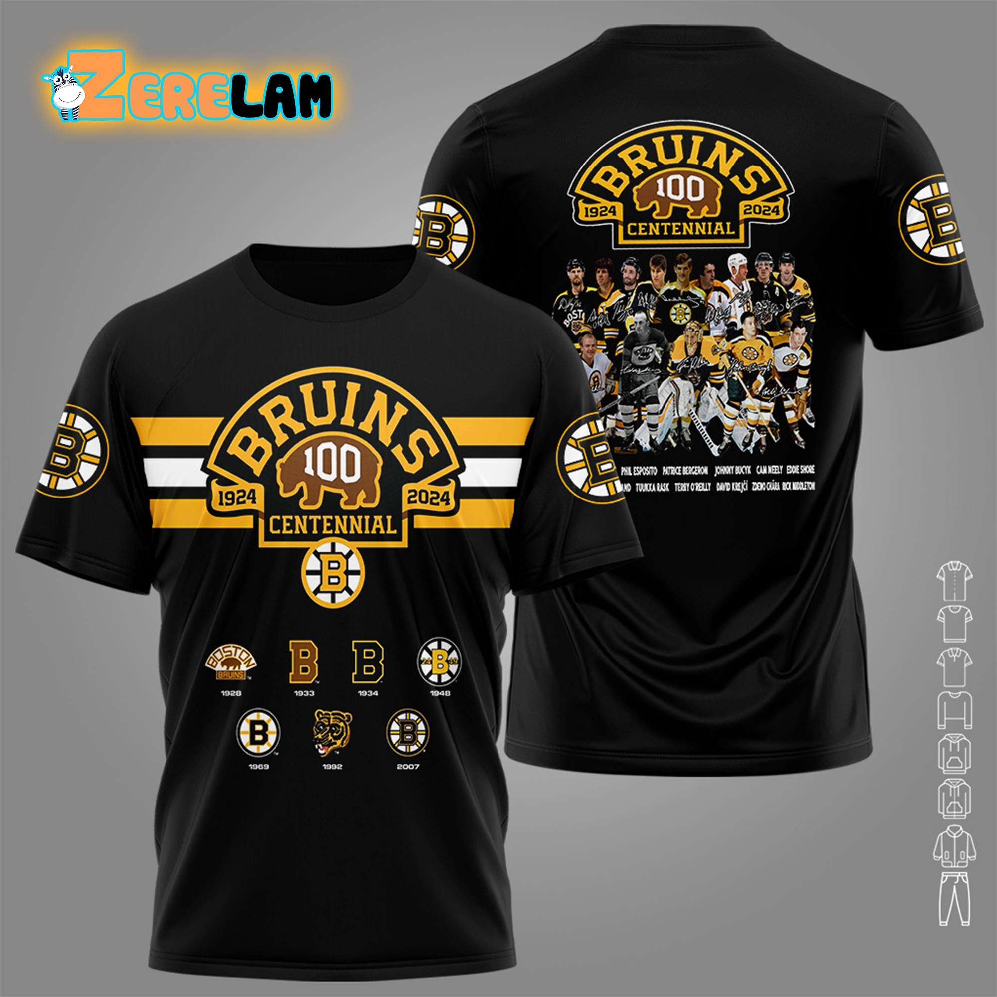 Bruins Celebrating 100 Years 1924-2024 Shirt - Zerelam