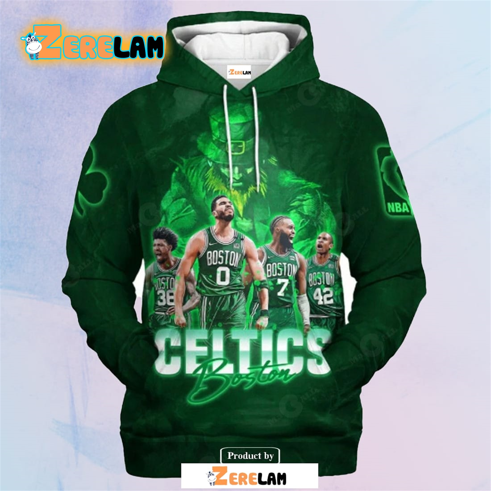 Celtics Green 3D Hoodie 2024 Zerelam   Celtics Green Design 3D Hoodie 