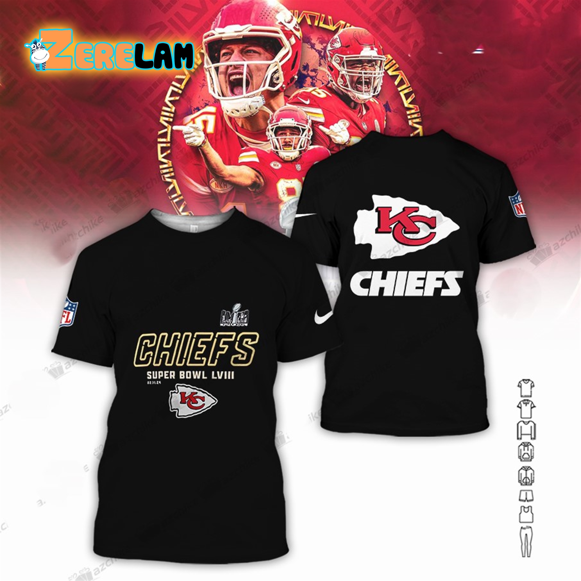 Chiefs Super Bowl LVIII 2024 Hoodie - Zerelam