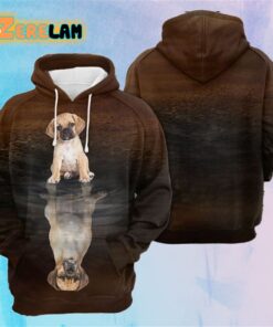 Cute Puggle Reflection Dog 3D Printed Hoodie