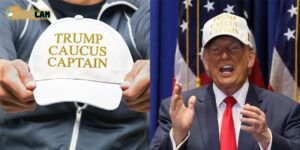 Donald Trump Caucus Captain Hat Ready to rumble Trump holds Iowa campaign rally more akin to victory lap