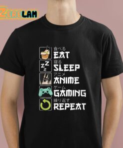 Eat Sleep Anime Gaming Repeat Shirt