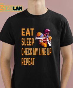 Eat Sleep Check My Line Up Repeat American Football Shirt