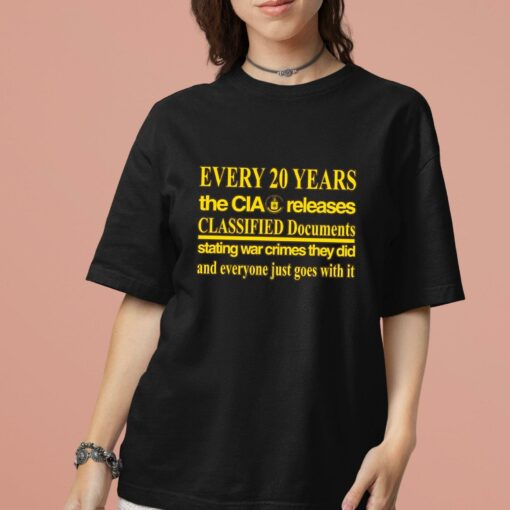 Every 20 Years The Cia Released Classified Documents Stating War Crimes They Did And Everyone Just Goes With It Shirt