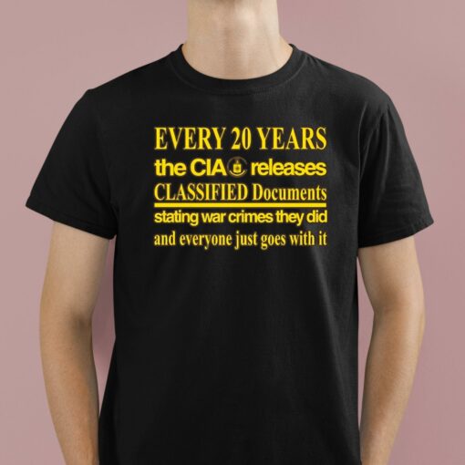 Every 20 Years The Cia Released Classified Documents Stating War Crimes They Did And Everyone Just Goes With It Shirt