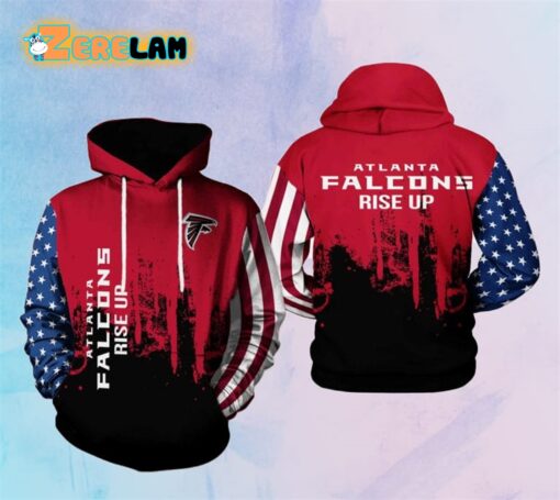 Falcons Rise Up Us Flag Hoodie