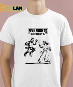 Five Nights At Freddys Playful Bear Vs Jesus Shirt 1 1