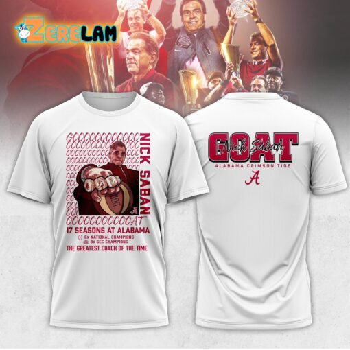 Goat Nick Saban Coach 17 Season At Alabama Shirt