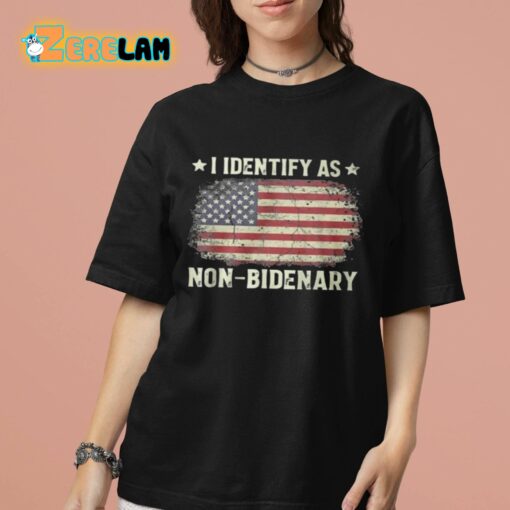 I Identify As Non-Bidenary USA Flag Shirt