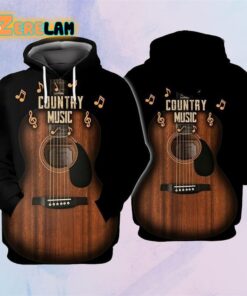 Love Guitar Country Music 3D Hoodie