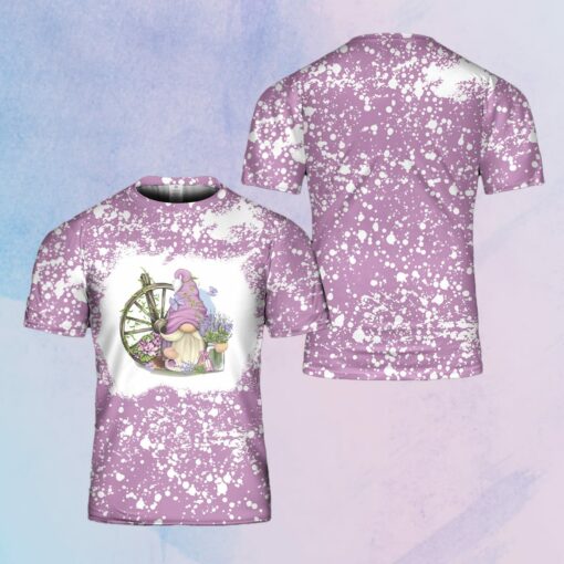 Purple Lavender Gnome Spring Bleached Shirt