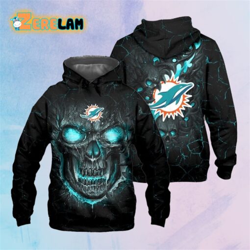 Dolphins Fire Skull Lava Hoodie