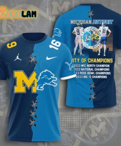 Michigan And Lions City Of Champions Shirt - Zerelam