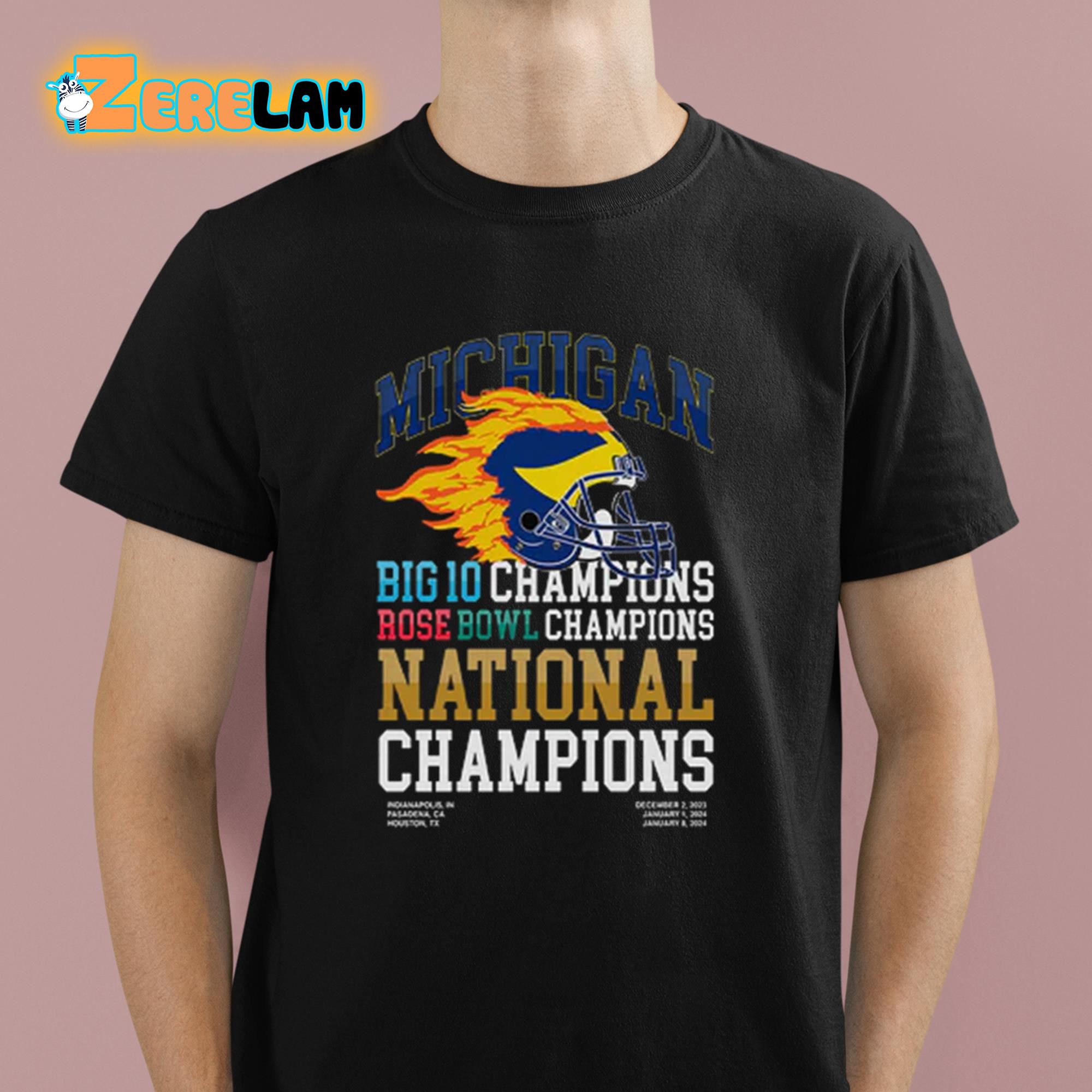 Michigan Big 10 Rose Bowl National Champions Barstool Shirt - Zerelam