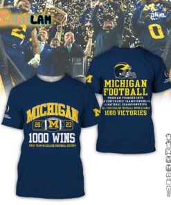 Michigan Go Bule 1000 Wins First Team In College Football History Hoodie 2