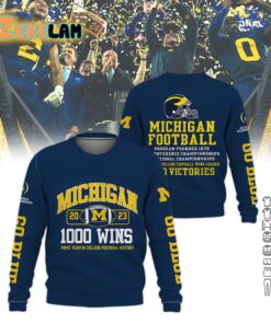 Michigan Go Bule 1000 Wins First Team In College Football History Hoodie 3