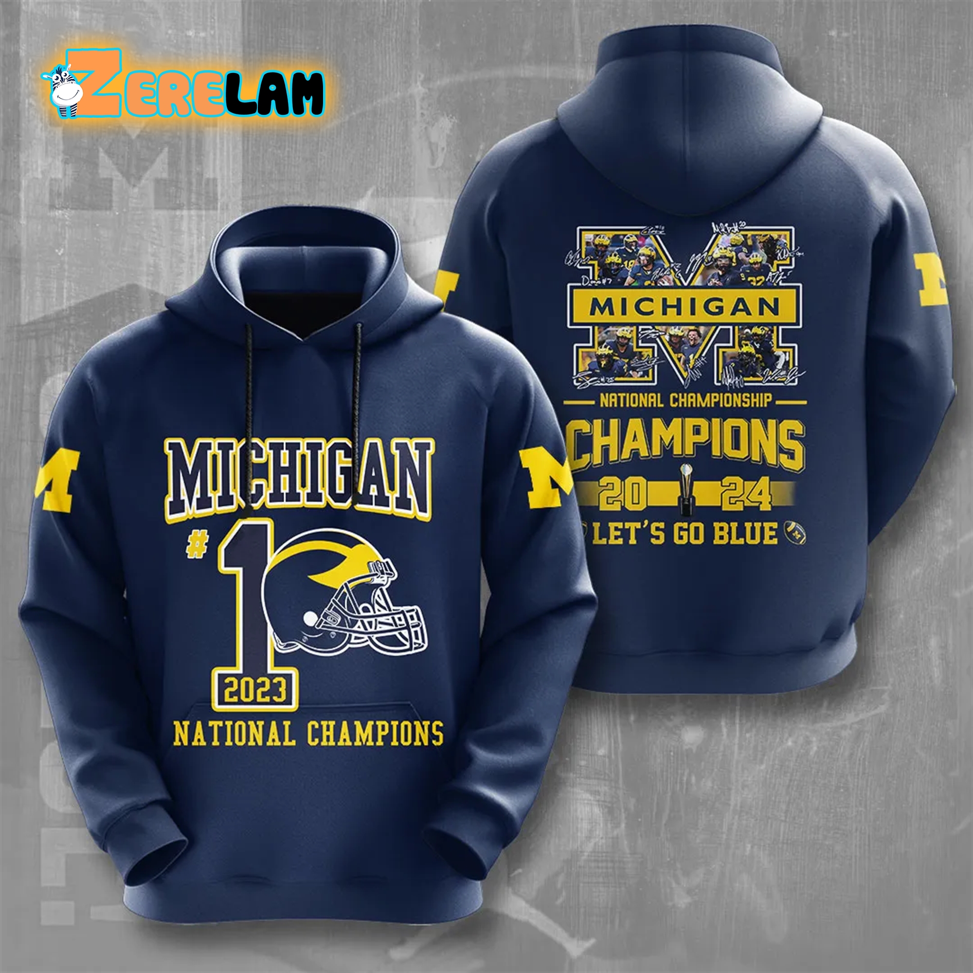 Michigan National Championship Champions 2024 Let's Go Blue Shirt - Zerelam