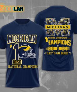 Michigan National Championship Champuions 2024 Lets Go Blue Shirt