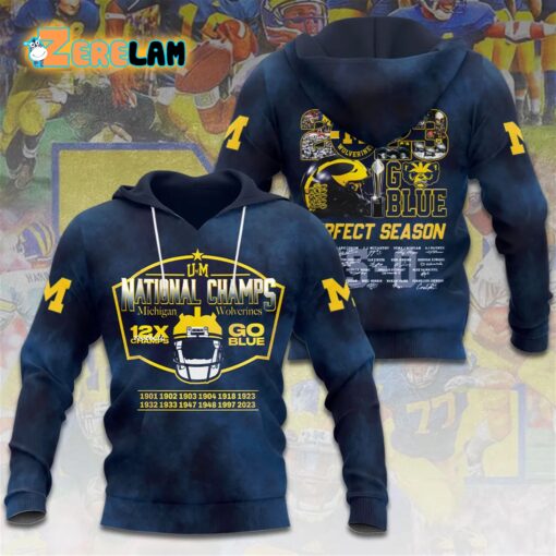 Michigan National Champs Go Blue Perfect Season Hoodie