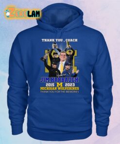 Michigan Thank You Coach Jim Harbaugh 2015 2023 Thank You For The Memories Shirt 2