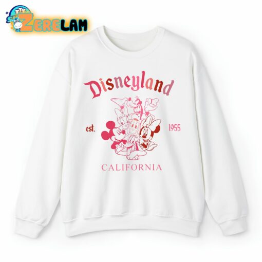 Mickey And Friends California Est 1955 Valentines Day Sweatshirt