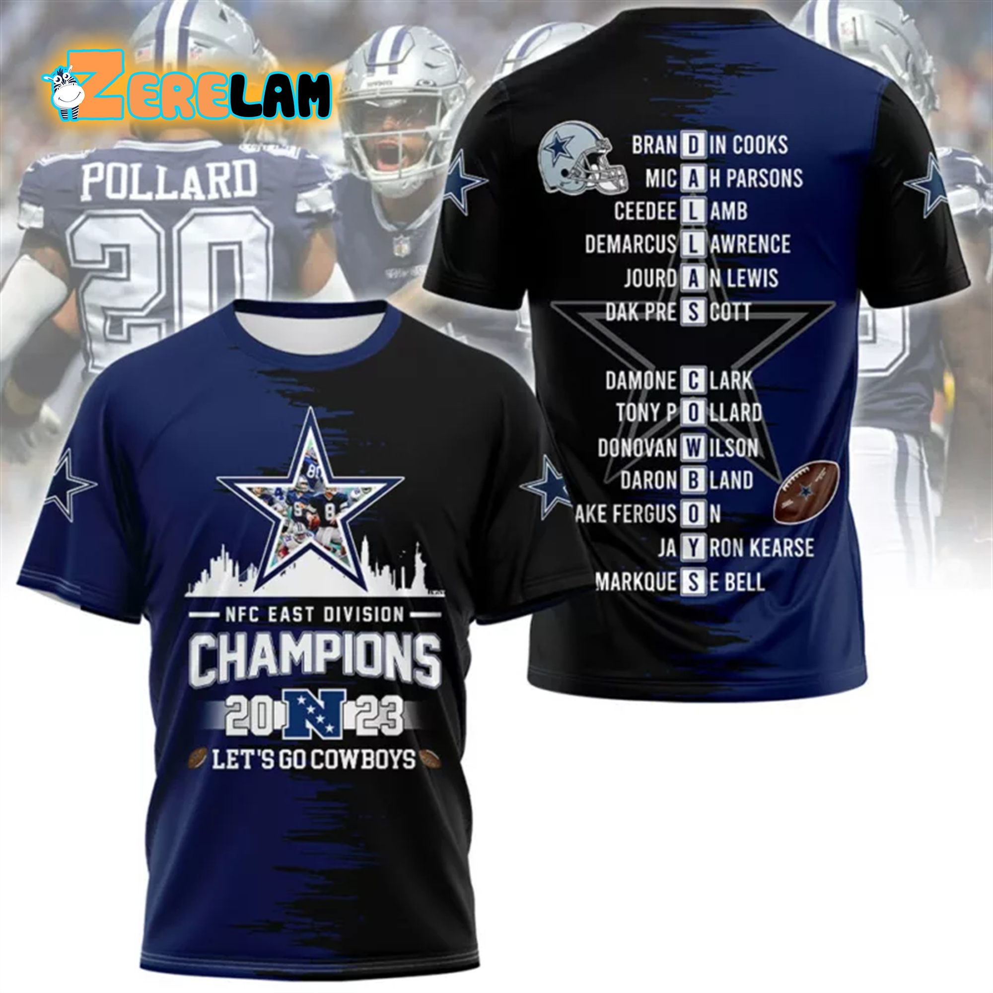 NFC East Division Champions 2023 Let's Go Cowboys Shirt - Zerelam