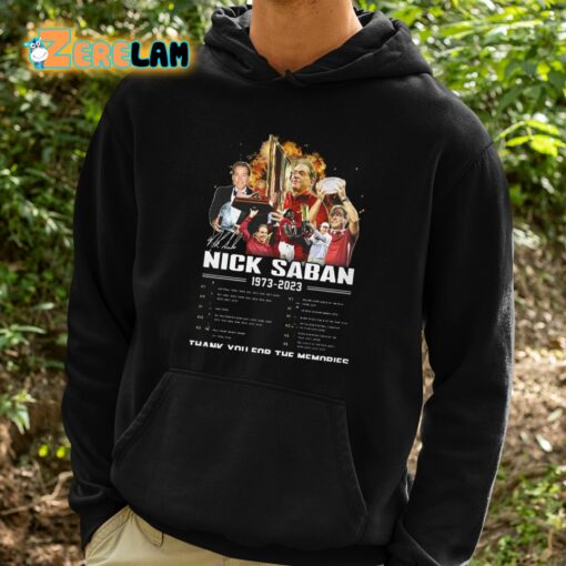 Nick Saban 1973-2023 Thank You For The Memories Shirt