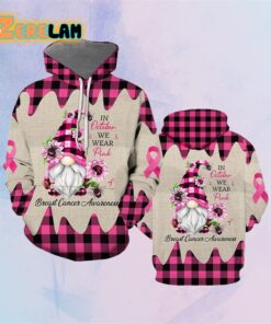 October I Wear Pink Gnome Breast Cancer Awareness Hoodie