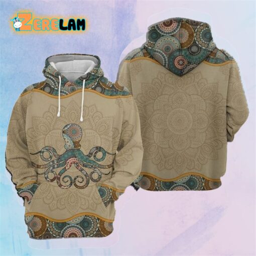 Octopus Mandala 3D Printed Hoodie