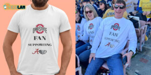 Ohio State fans sport anti-Michigan, pro-Alabama on Ohio State Fan Supporting Alabama Shirts at Rose Bowl
