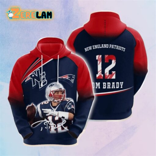 Patriots number 12 Tom Brady Hoodie