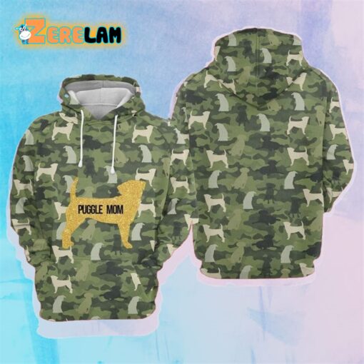 Puggle Mom Camo 3D Printed Hoodie