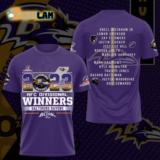 Ravens 2023 AFC Divisional Winners Don’t Blink Shirt