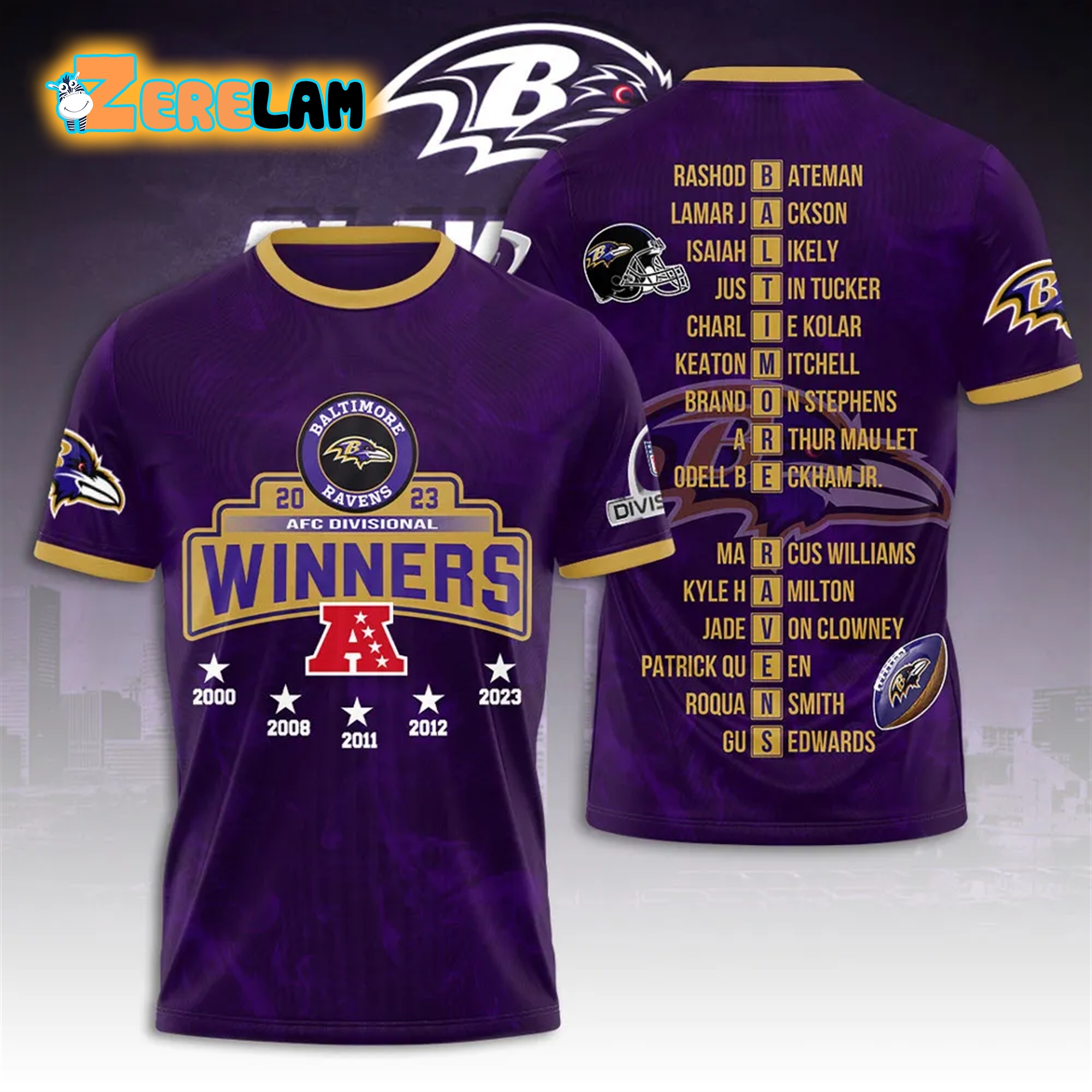 Ravens 2023 AFC Divisional Winners Shirt - Zerelam