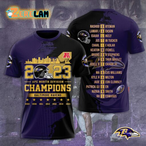 Ravens 2023 AFC North Division Champions Shirt