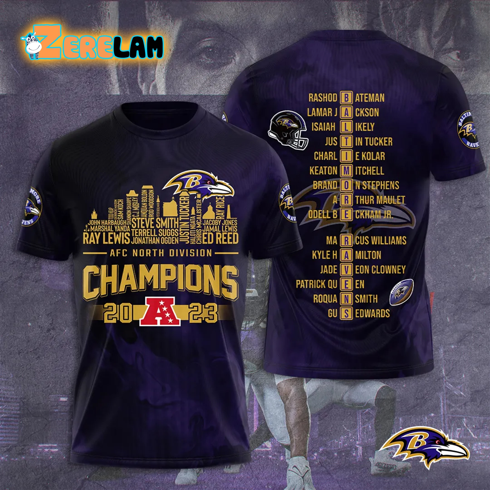 Ravens AFC North Division Champions Playoffs 2023 Shirt 1