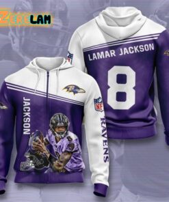 Ravens And Lamar Jackson No 8 Hoodie