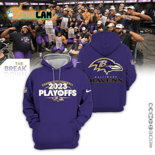 Ravens Charm City Football Playoffs Hoodie