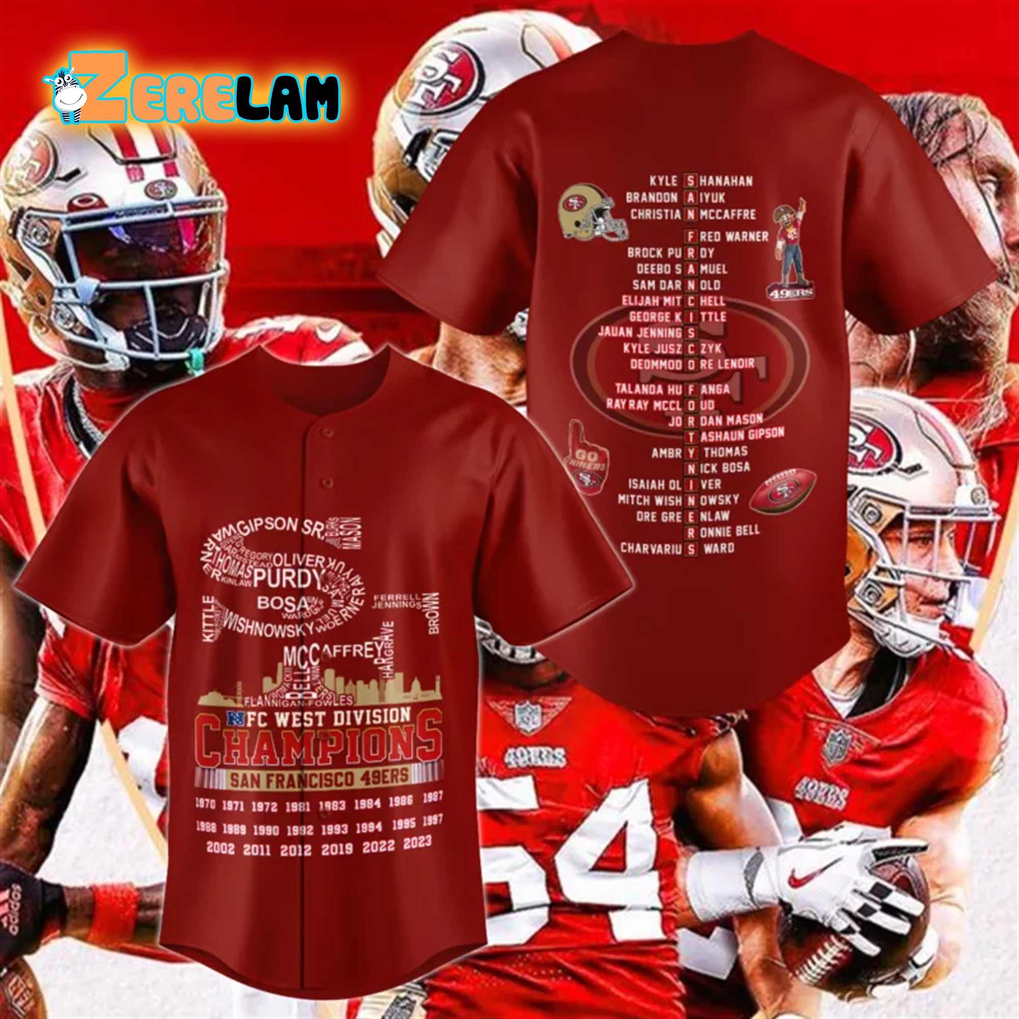 SF49E 2023 NFC West Division Champions Baseball Jersey - Zerelam
