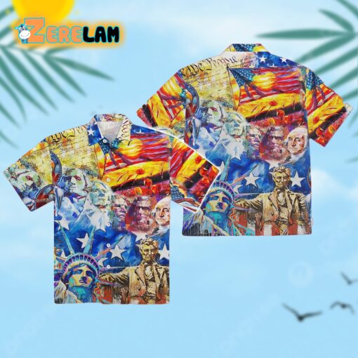 Statue of Liberty and US President Hawaiian Shirt