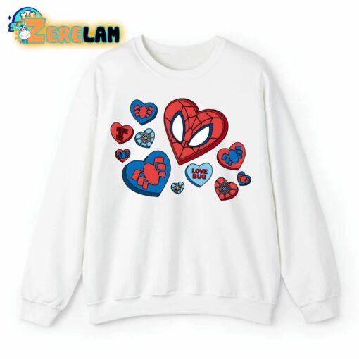 Stuck On You Love Bug Spiderman Valentine Sweatshirt