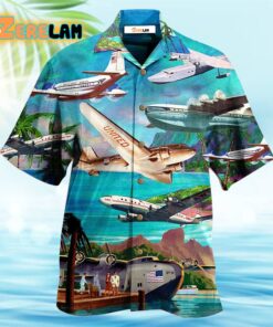 Airplane Fly To Hawaii Aircraft Love Life Hawaiian Shirt