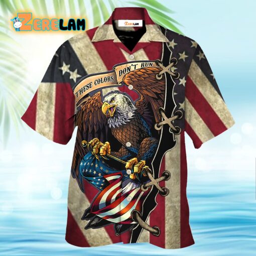 America Eagle Fly Flag Hawaiian Shirt